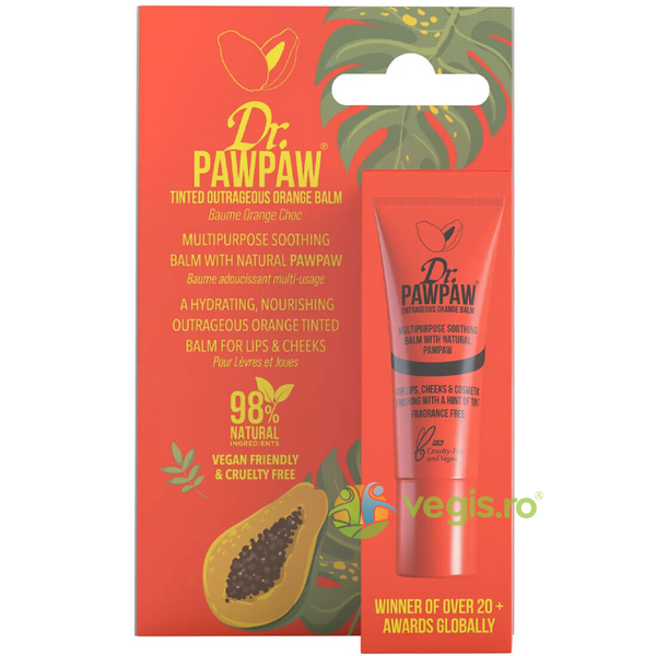 Balsam Multifunctional Nuanta Outrageous Orange 10ml, DR PAWPAW, Cosmetice ten, 1, Vegis.ro