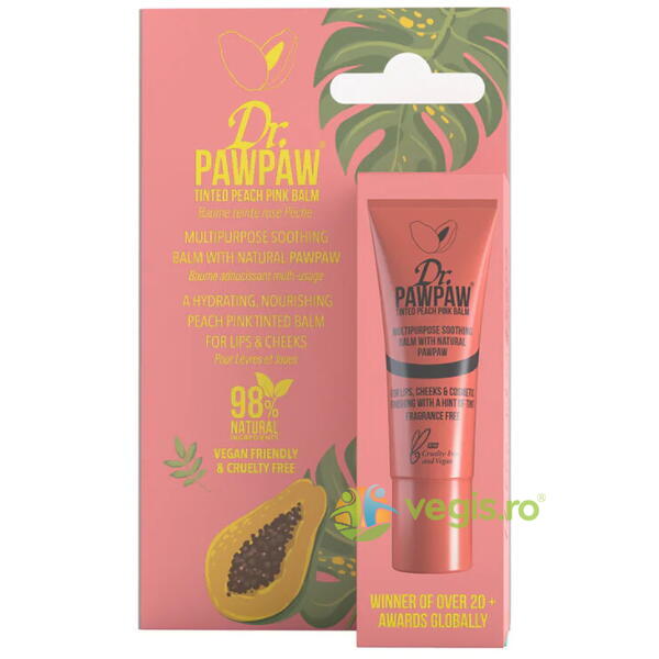 Balsam Multifunctional Nuanta Pink Peach 10ml, DR PAWPAW, Cosmetice ten, 1, Vegis.ro