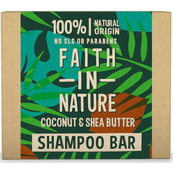 Sampon Natural Solid Nutritiv pentru Par Uscat cu Unt de Shea si Cocos 85g FAITH IN NATURE