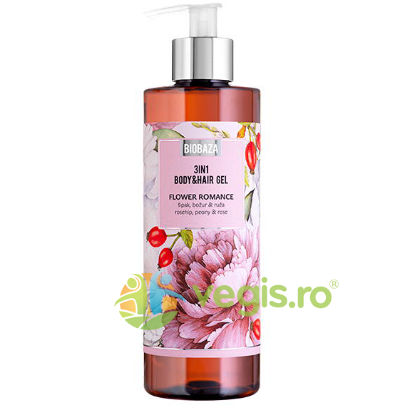 Sampon si Gel de Dus cu Parfum Natural de Trandafir si Extract de Bujor Flower Romance 400ml 400ml Corp