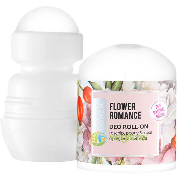 Deodorant Natural pentru Femei pe Baza de Plante cu Trandafir si Bujor Flower Romance 50ml, BIOBAZA, Deodorante naturale, 2, Vegis.ro