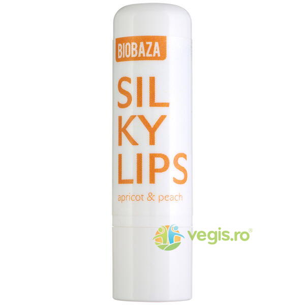 Balsam pentru Buze cu Ulei de Ricin si Caise Silky Lips 4.5g, BIOBAZA, Cosmetice ten, 2, Vegis.ro