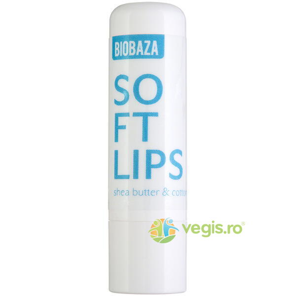 Balsam pentru Buze cu Unt de Shea si Bumbac Soft Lips 4.5g, BIOBAZA, Cosmetice ten, 2, Vegis.ro