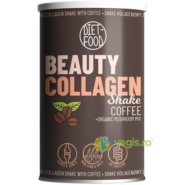 Beauty Colagen Shake cu Cafea 300g, DIET FOOD, Pulberi & Pudre, 3, Vegis.ro