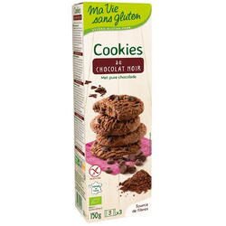 Biscuiti cu Ciocolata Neagra fara Gluten Ecologici/Bio 150g MA VIE SANS GLUTEN