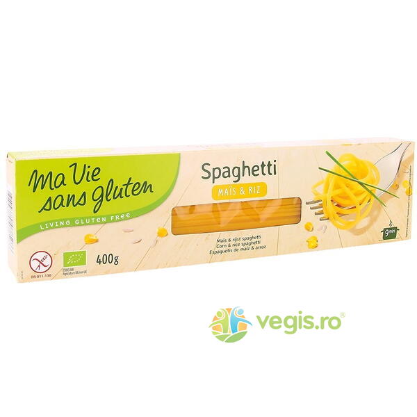 Spaghetti din Porumb si Orez fara Gluten Ecologice/Bio 400g, MA VIE SANS GLUTEN, Paste, 1, Vegis.ro