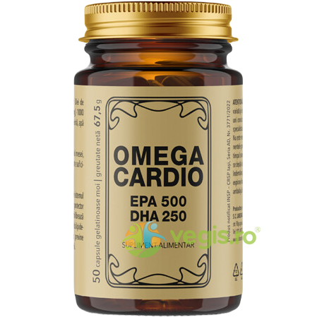 Omega Cardio EPA 500mg DHA 250mg 50cps moi, REMEDIA, Capsule, Comprimate, 1, Vegis.ro