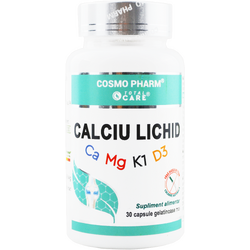 Calciu Lichid cu Magneziu, Vitamina K1 si Vitamina D3 30cps COSMOPHARM