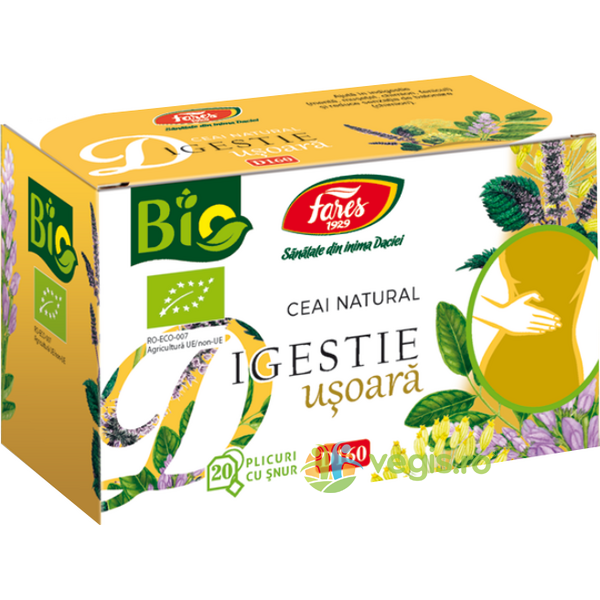 Ceai Digestie Usoara (D160) Ecologic/Bio 20dz, FARES, Ceaiuri doze, 1, Vegis.ro