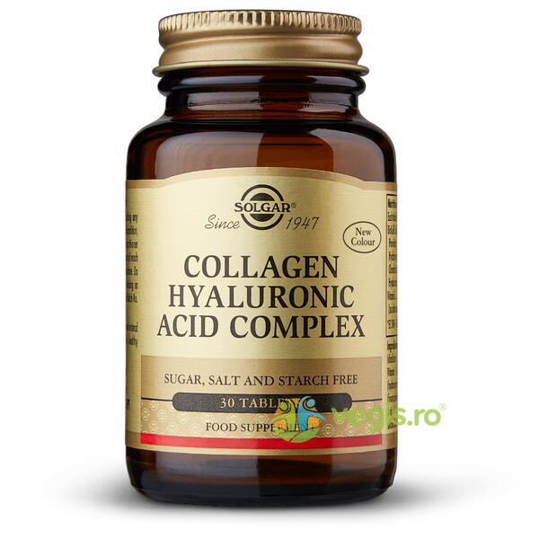 Collagen Hyaluronic Acid 120mg 30tb (Colagen si Acid Hialuronic), SOLGAR, Capsule, Comprimate, 1, Vegis.ro