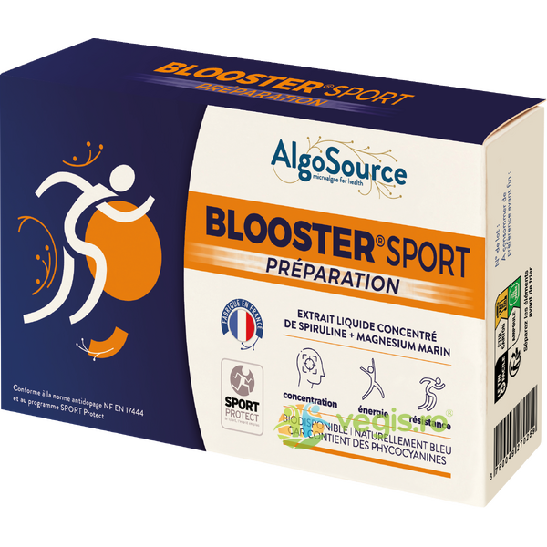 Blooster Sport Pregatire (Extract Lichid Concentrat de Spirulina si Magneziu Marin) 5 flacoane, ALGOSOURCE, Suplimente Lichide, 1, Vegis.ro