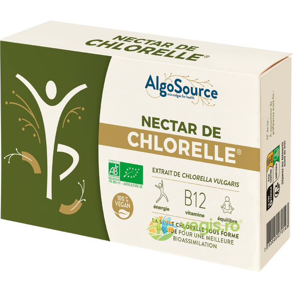 Nectar de Chlorella Ecologic/Bio 5 flacoane, ALGOSOURCE, Suplimente Lichide, 1, Vegis.ro