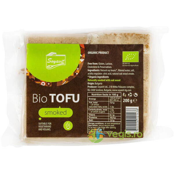 Tofu Afumat Ecologic/Bio 200g, SOYAVIT, Alimente BIO/ECO, 1, Vegis.ro
