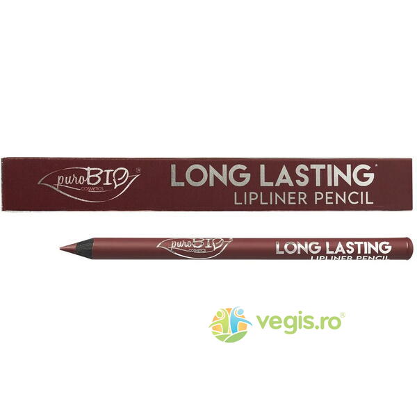 Creion de Buze Malva Scuro Long Lasting Ecologic/Bio 1.1g, PUROBIO COSMETICS, Machiaje naturale, 1, Vegis.ro