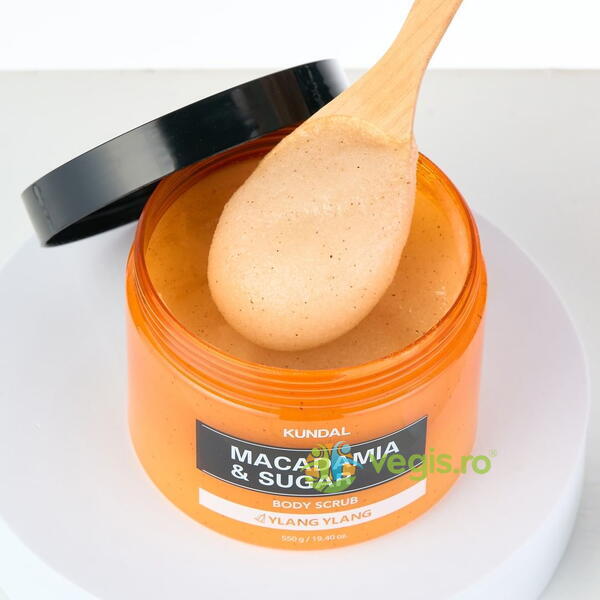 Scrub Natural Hidratant cu Macadamia si Zahar Pink Grapefruit 550ml, KUNDAL, Corp, 2, Vegis.ro