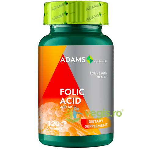 Acid Folic 400mcg 120tb, ADAMS VISION, Produse pe baza de acid folic, 1, Vegis.ro