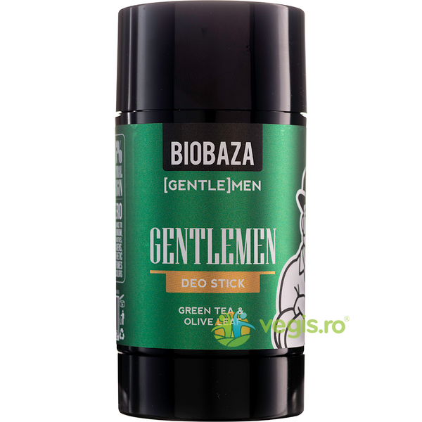 Deodorant Natural Stick pentru Barbati cu Extract de Ceai Verde fara Aluminiu Gentlemen 50ml, BIOBAZA, Deodorante naturale, 1, Vegis.ro
