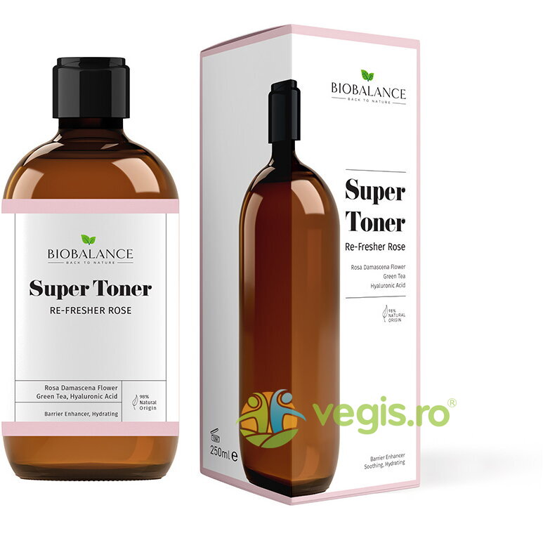 Super Toner Re-Fresher Rose Hidratant si Fortifiant pentru Toate Tipurile de Ten 250ml
