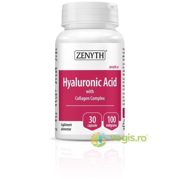 Acid Hyaluronic cu Collagen Complex 100mg 30cps, ZENYTH PHARMA, Capsule, Comprimate, 3, Vegis.ro