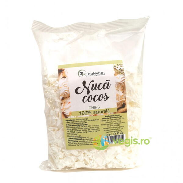 Nuca de Cocos Chips 150g, ECO NATUR, Produse din Nuca de Cocos, 1, Vegis.ro