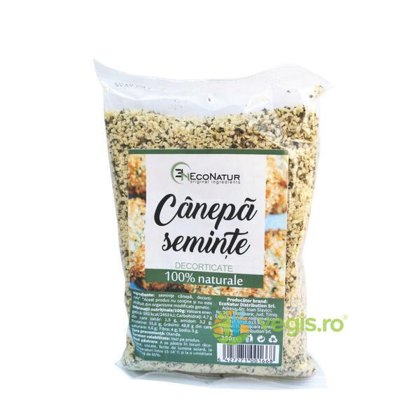 Seminte de Canepa Decorticate 250g, ECO NATUR, Seminte de Canepa, 1, Vegis.ro