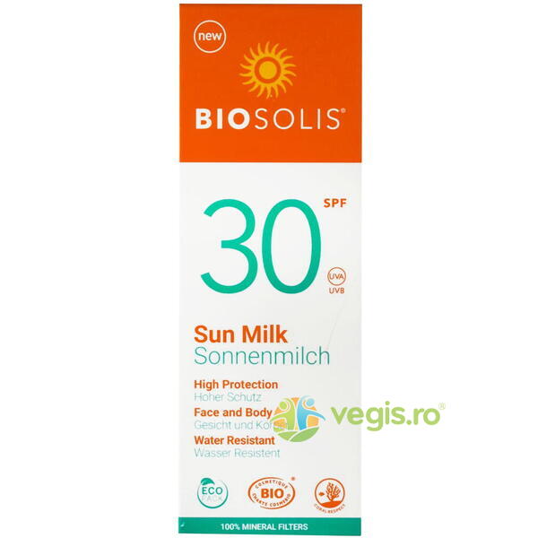 Lapte de Soare cu Protectie Solara SPF 30+ Biosolis Ecologic/Bio 100ml, BIOSOLIS, Plaja & Protectie Solara, 2, Vegis.ro