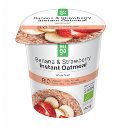 Porridge din Ovaz Integral cu Banane si Capsuni Ecologic/Bio 60g AUGA