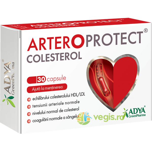 Arteroprotect Colesterol 30cps, ADYA GREEN PHARMA, Capsule, Comprimate, 1, Vegis.ro