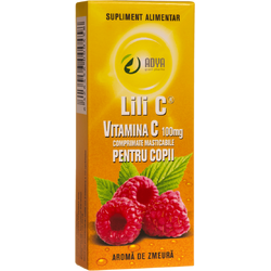 Vitamina C cu Aroma de Zmeura pentru Copii 100mg 30cpr ADYA GREEN PHARMA