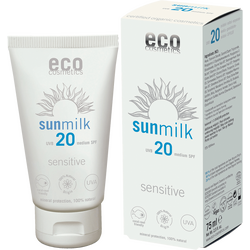 Lapte de Plaja pentru Piele Sensibila cu Ulei de Zmeura SPF 20 Ecologic/Bio 75 ml ECO COSMETICS
