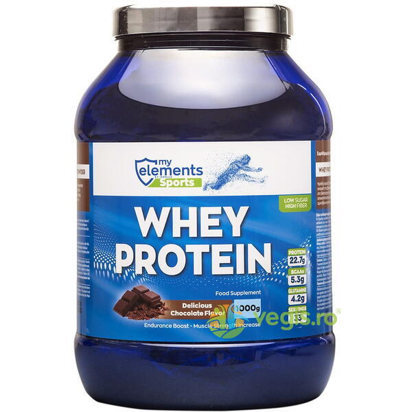 Pudra Proteica cu Gust de Ciocolata Whey Protein 1kg, MYELEMENTS, Pulberi & Pudre, 1, Vegis.ro