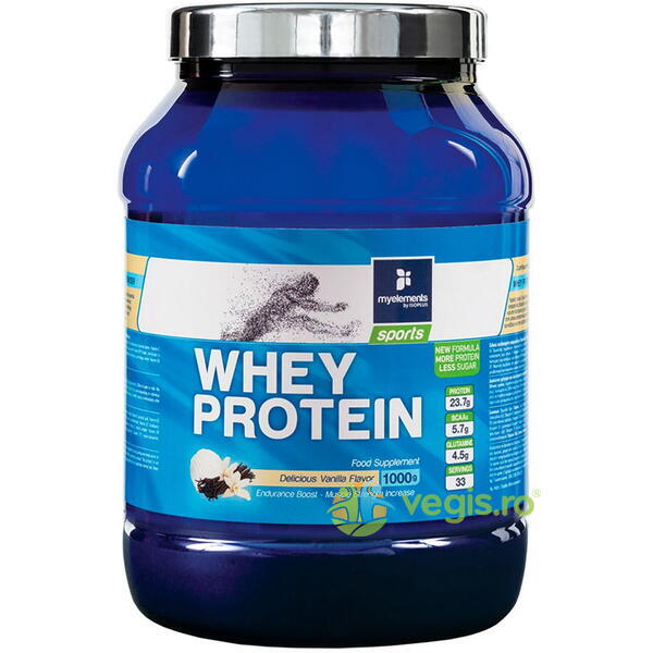 Pudra Proteica cu Gust de Vanilie Whey Protein 1kg, MYELEMENTS, Pulberi & Pudre, 1, Vegis.ro