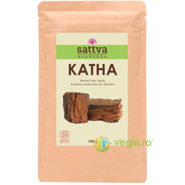 Pudra de Katha Tratament si Colorant pentru Par 100g, SATTVA, Cosmetice Par, 1, Vegis.ro