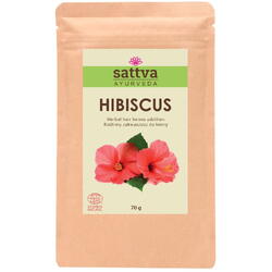 Pudra de Hibiscus - Aditiv Vopsea de Par Henna Rosu Purpuriu 70g SATTVA