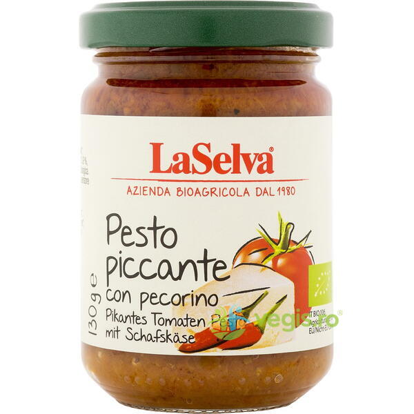 Pesto Picant cu Rosii si Pecorino Ecologic/Bio 130g, LASELVA, Conserve Naturale, 1, Vegis.ro