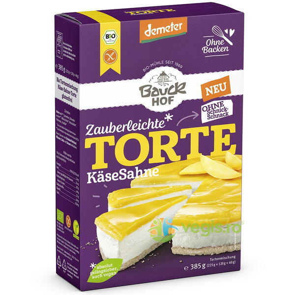 Mix pentru Tort cu Crema de Branza fara Gluten Ecologic/Bio 385g, BAUCKHOF, Alimente BIO/ECO, 1, Vegis.ro
