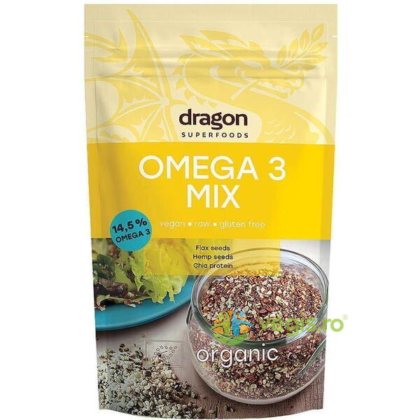 Omega 3 Mix Ecologic/Bio 200g, DRAGON SUPERFOODS, Pulberi & Pudre, 1, Vegis.ro