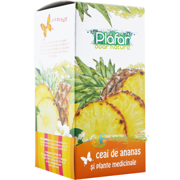 Ceai de Ananas si Plante Medicinale 20dz, PLAFAR, Ceaiuri doze, 1, Vegis.ro