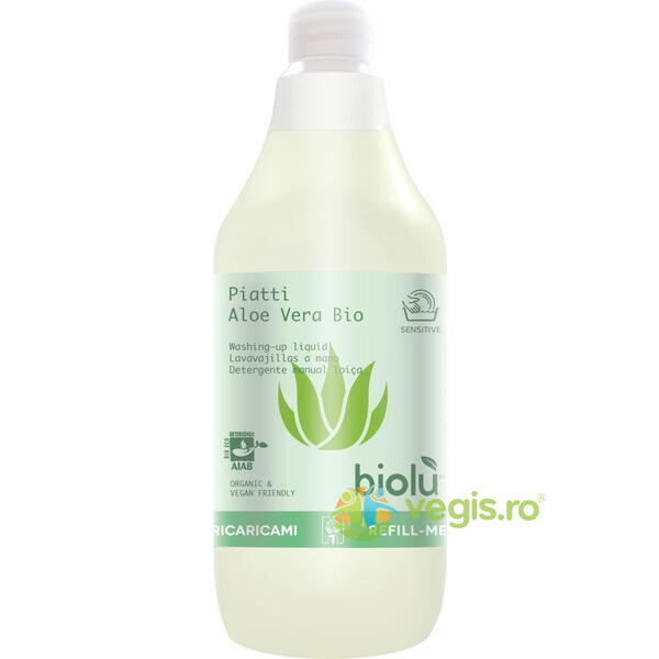 Detergent pentru Vase cu Aloe Vera Ecologic/Bio 1L, BIOLU, Detergent Vase, 1, Vegis.ro