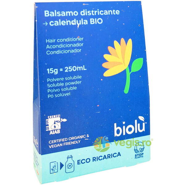 Balsam de Par cu Galbenele Eco-Refill Ecologic/Bio 15g, BIOLU, Cosmetice Par, 1, Vegis.ro