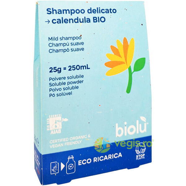 Sampon cu Galbenele Eco-Refill Ecologic/Bio 25g, BIOLU, Cosmetice Par, 1, Vegis.ro