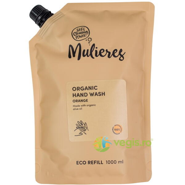 Sapun Lichid 100% Ingrediente Naturale Refill Orange 1L, MULIERES, Sapunuri, Gel dus, 3, Vegis.ro