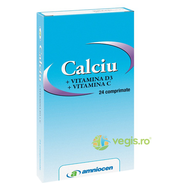 Calciu + Vitamina D3 + Vitamina C 24cpr, AMNIOCEN, Vitamine, Minerale & Multivitamine, 1, Vegis.ro