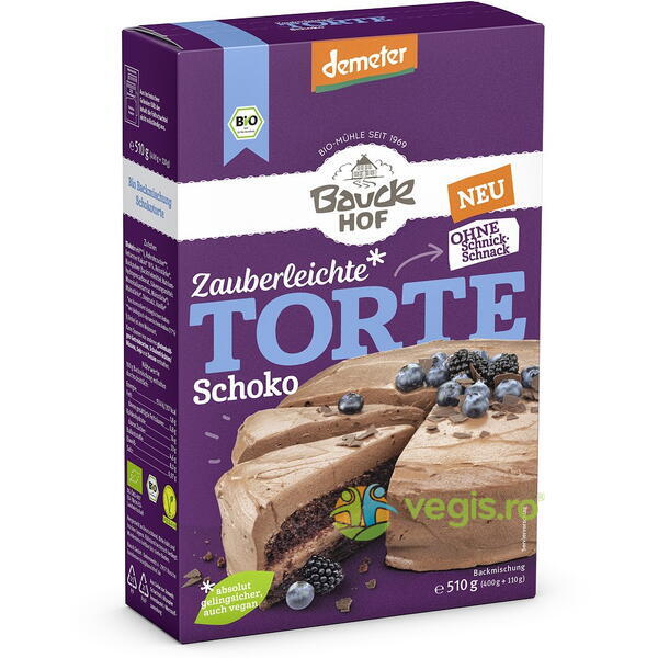 Mix pentru Tort cu Ciocolata Demeter Ecologic/Bio 510g, BAUCKHOF, Alimente BIO/ECO, 1, Vegis.ro