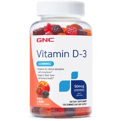 Vitamina D3 50mcg (2000 UI) Naturala din Lanolina 120 jeleuri GNC