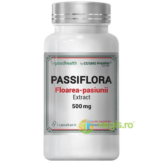 Passiflora (Floarea Pasiunii) Extract 500mg 60cps, COSMOPHARM, Remedii Capsule, Comprimate, 1, Vegis.ro