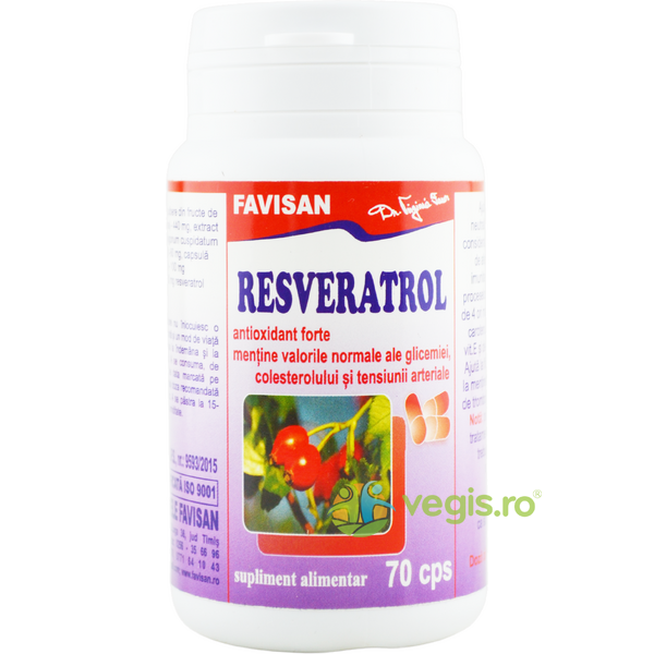 Resveratrol 70cps, FAVISAN, Remedii Capsule, Comprimate, 1, Vegis.ro