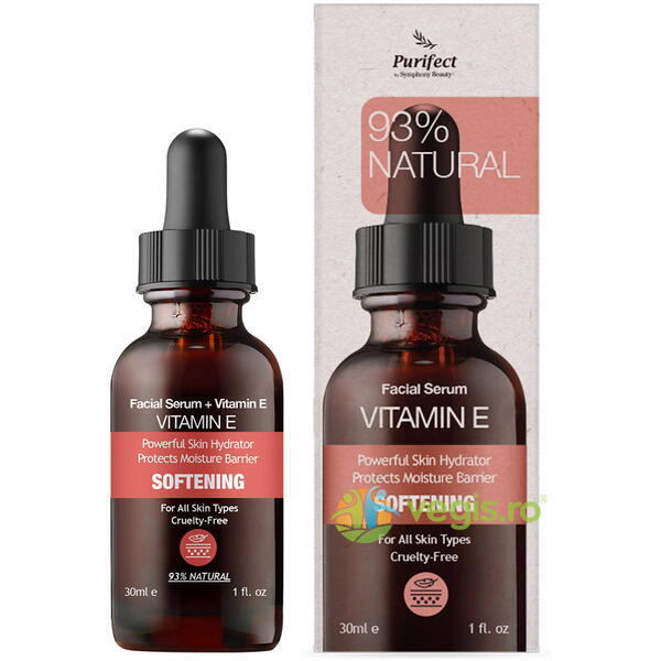 Serum Facial cu Vitamina E Antioxidanta, Intens Hidratanta si Anti-Inflamatoare 30ml, PURIFECT, Cosmetice ten, 2, Vegis.ro