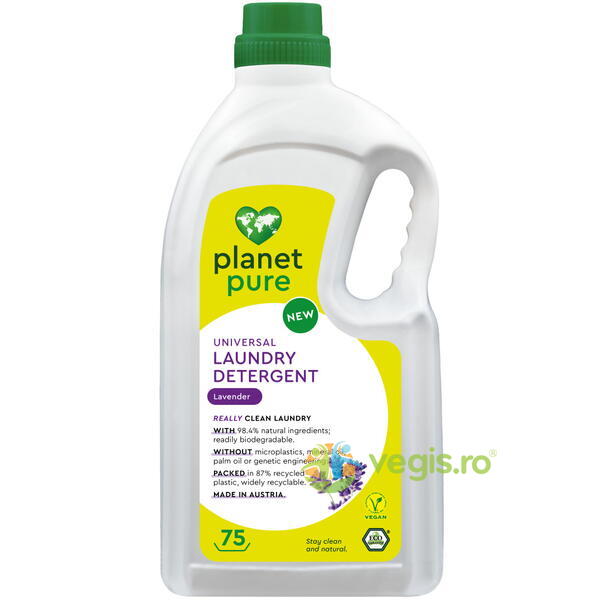 Detergent pentru Rufe cu Lavanda Ecologic/Bio 3L, PLANET PURE, Detergenti de Rufe, 1, Vegis.ro