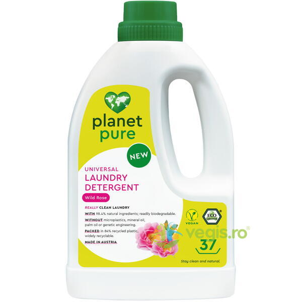 Detergent pentru Rufe cu Trandafir Salbatic Ecologic/Bio 1.48L, PLANET PURE, Detergenti de Rufe, 1, Vegis.ro